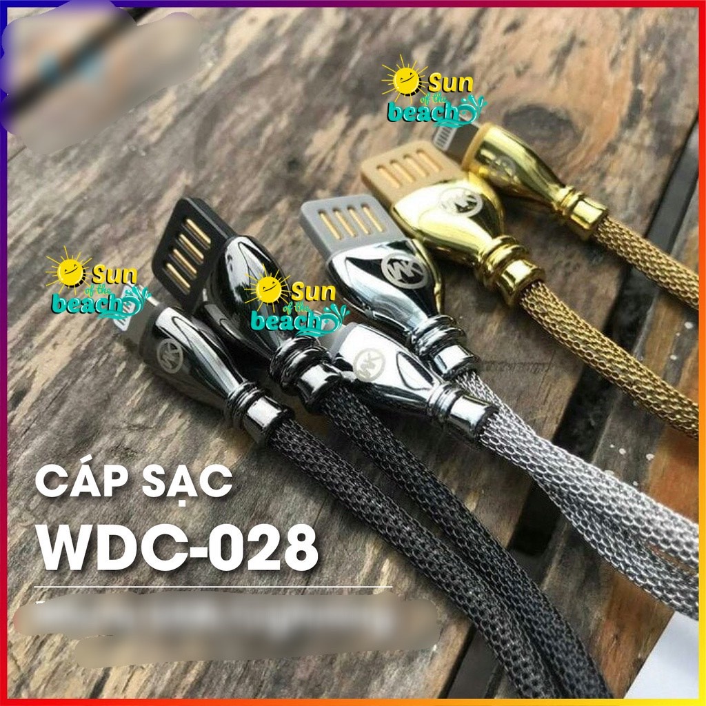 [SẠC NHANH] DÂY CÁP SẠC NHANH BỌC THÉP SIÊU BỀN WDC 028 - WK DESIGN CHÍNH HÃNG IP 5 6 7 8 X XS XR 11 12 PRO MAX MINI