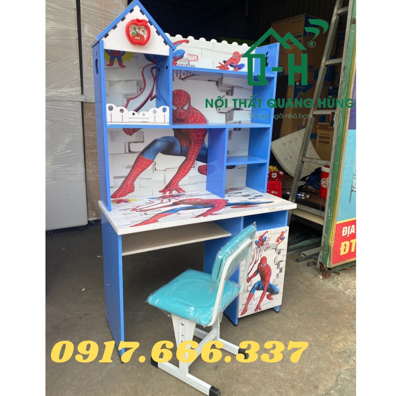 BÀN HỌC SINH NHỰA IN 3D SIÊU NHÂN NHỆN DÀNH CHO BÉ TRAI 1MX1M73X45CM