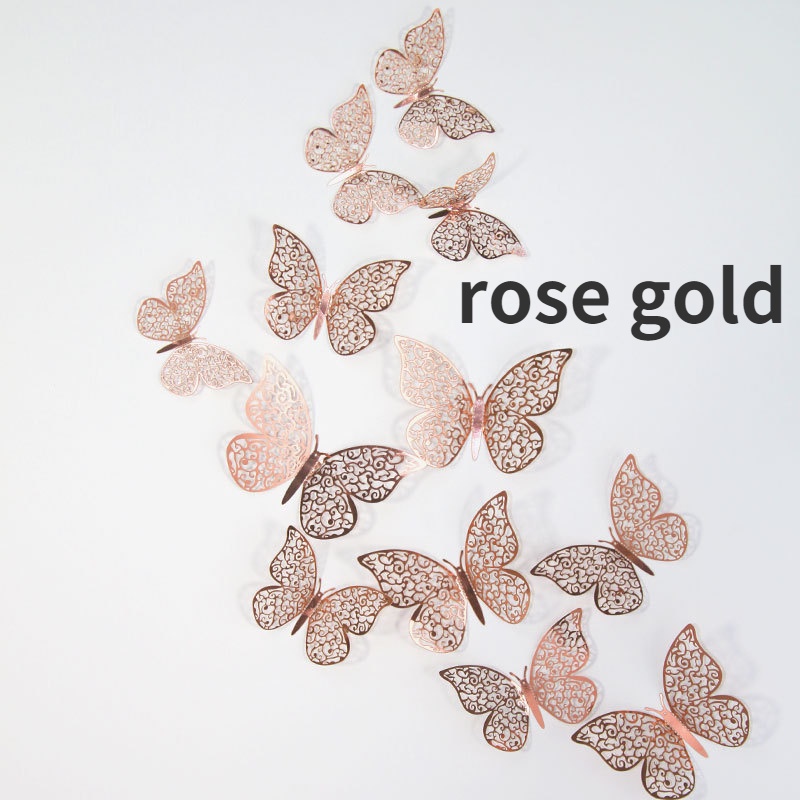 Set 12 Que Trang Trí Bánh Kem Hình Bướm 3D Độc Đáo