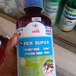 thuốc diệt muỗi cyper super 600ec chai 1lit