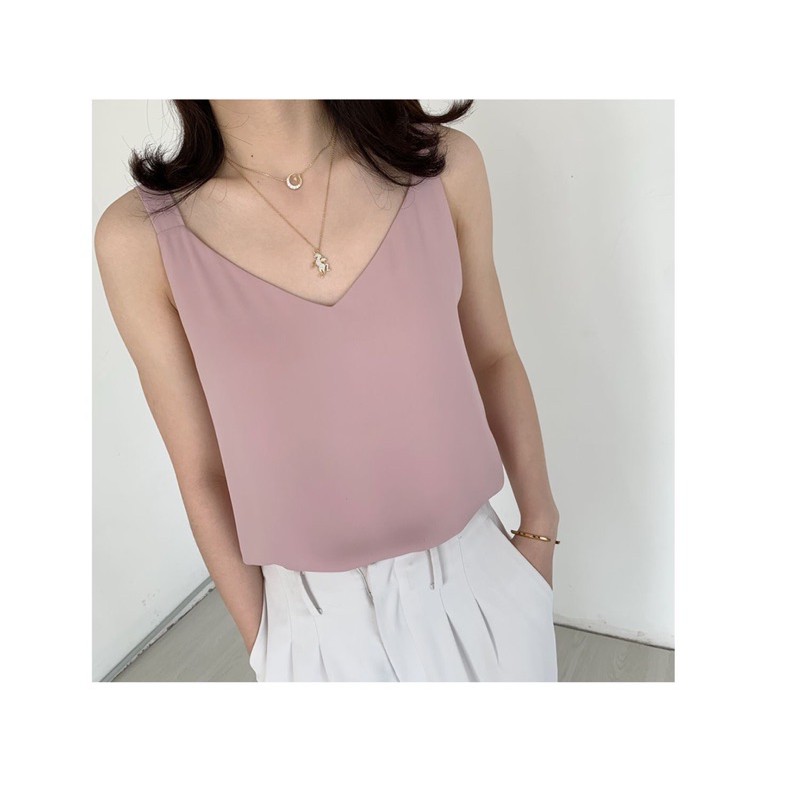 Áo hai dây nữ bản to 2cm lụa Hàn  siêu sang | BigBuy360 - bigbuy360.vn