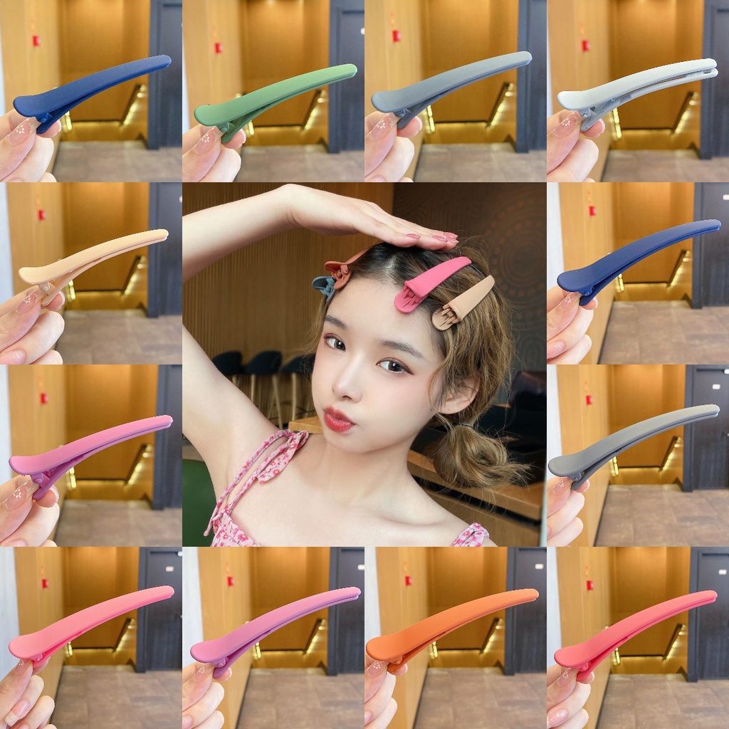 Kẹp tóc mỏ vịt bản lớn không để lại dấu vết nhiều màu tự chọn