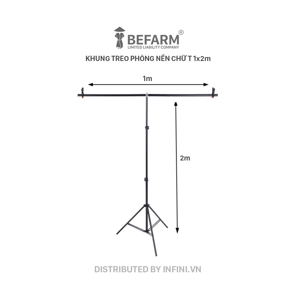 [Rẻ vô địch] Bộ khung treo phông nền chụp ảnh sản phẩm livestream bán hàng chuyên nghiệp - Chữ T 1x2m (Tặng kèm 2 kẹp)