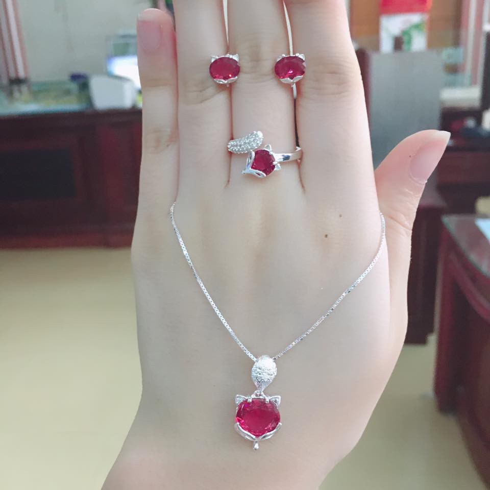 Bộ trang sức bạc hồ ly
