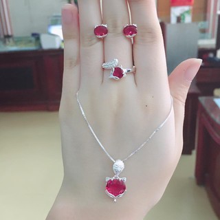 Bộ trang sức bạc hồ ly