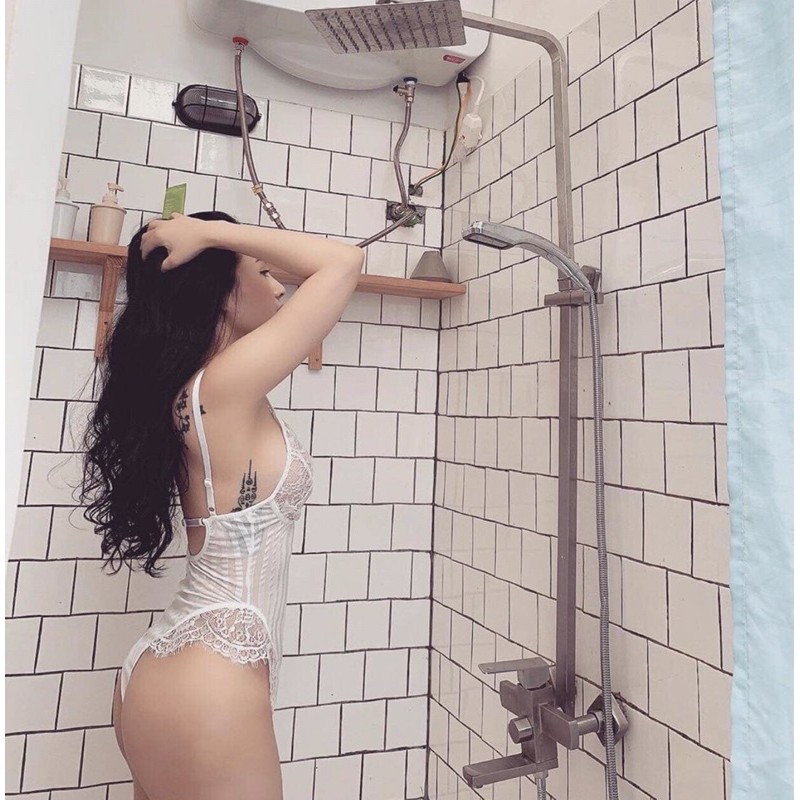 Bodysuit ren không gọng - có nút bấm dưới đáy | BigBuy360 - bigbuy360.vn