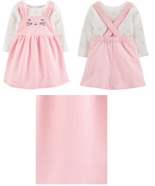 Set body/áo thun và váy yếm bé gái