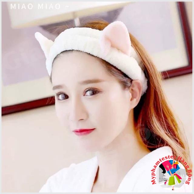 Băng đô mèo xinh nhung chun cho bạn gái