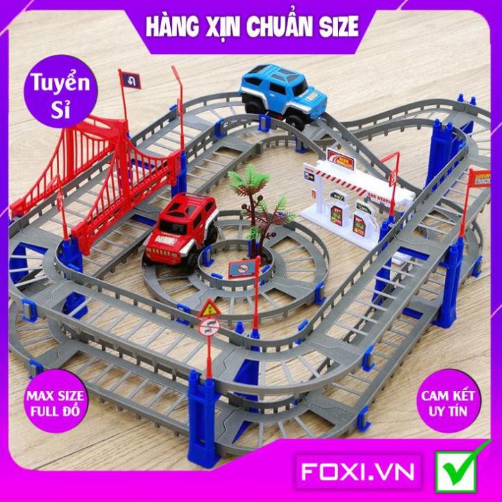 Mô hình lắp ráp đường ray xe lửa Foxi-Xếp hình tàu hỏa-tàu lượn siêu tốc-đa dạng và sáng tạo-Đồ chơi ô tô cho bé trai