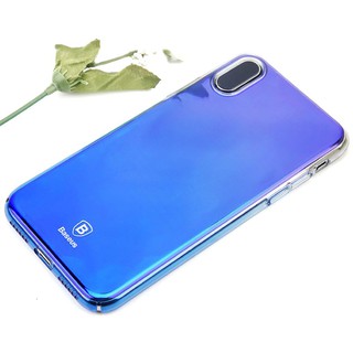 Ốp lưng iPhone XS Max Baseus Glaze, trong suốt, nhựa cứng 3D đổi màu