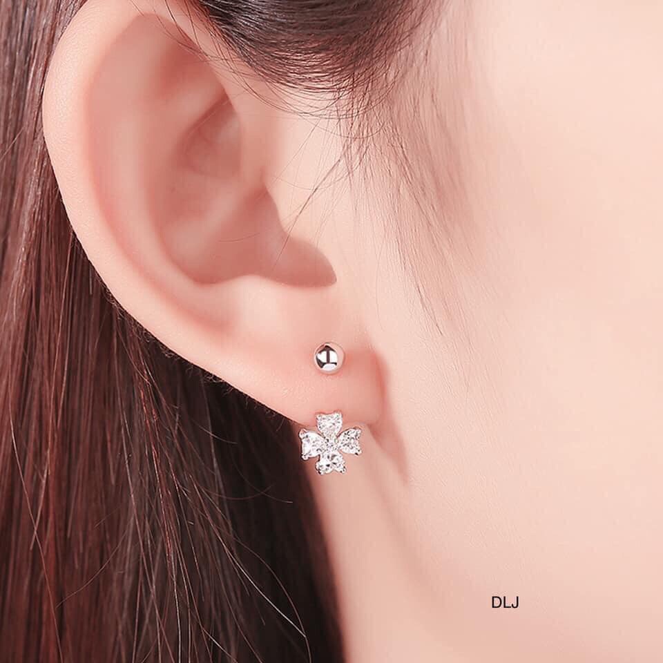 BÔNG TAI BẠC TA CỎ 4 LÁ KIỂU MỚI