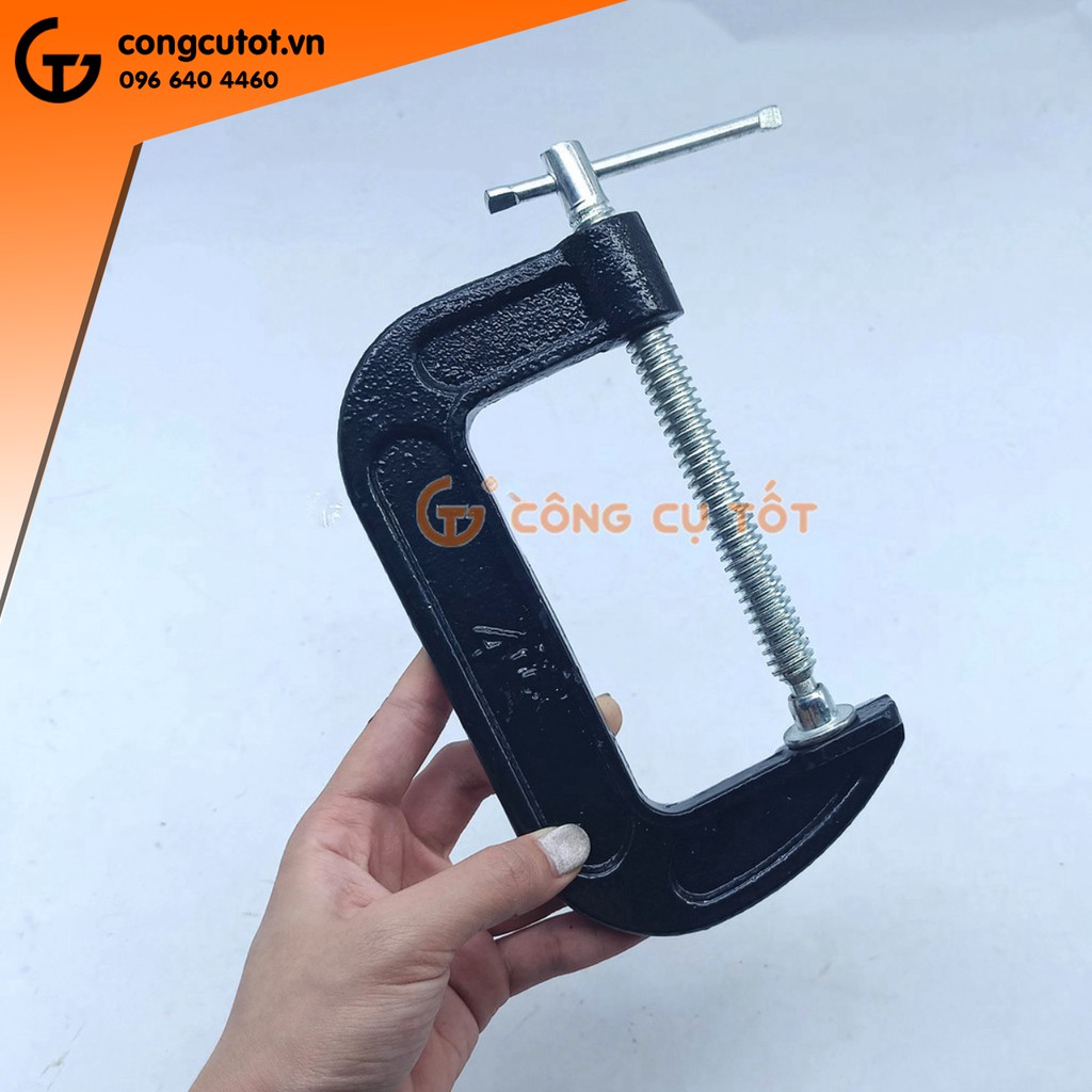 Bộ 4 cảo chữ C chất liệu gang màu đen 4 inch