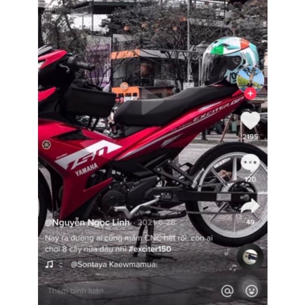 Tem Rời Xe Yamaha Exciter 150 Mẫu Mới 2020 Dán Xe Đỏ