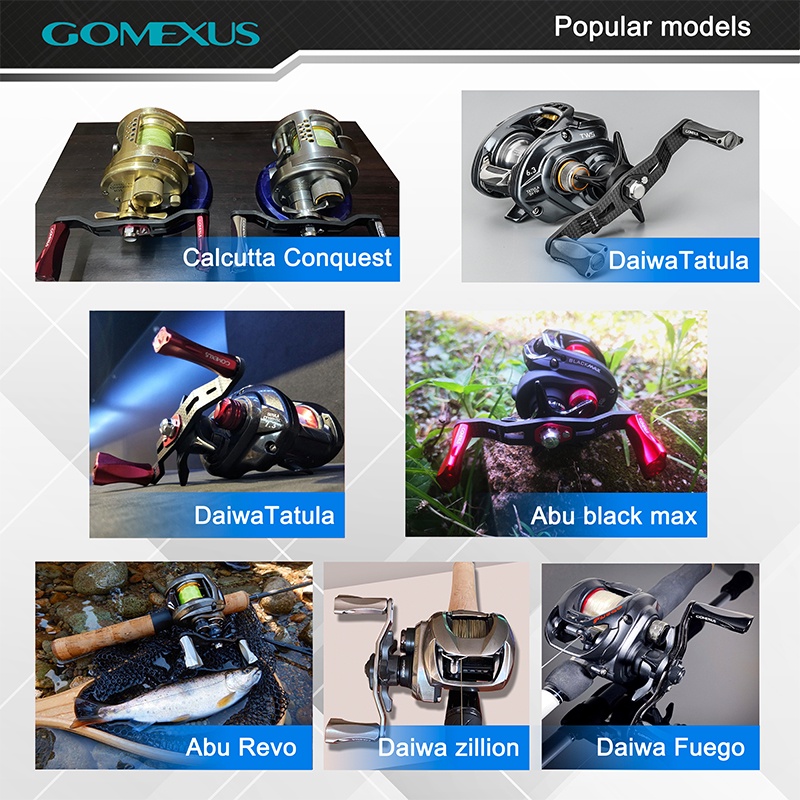 GOMEXUS Tay Quay Máy Câu Cá Bằng Carbon Siêu Nhẹ 95mm Chuyên Dụng Cho Kasting Zephyr Shimano Daiwa Kastking Abu Garcia Revo Mgx DC-S21