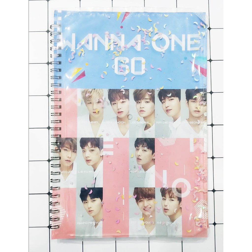 Sổ lò xo kim tuyến nhóm nhạc Wanna one SLK13 60 trang 17x25cm