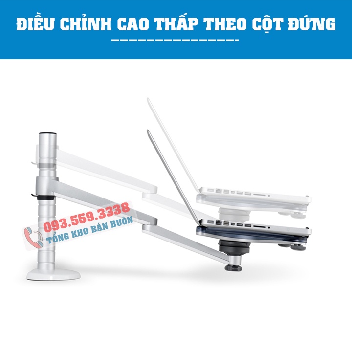 Giá Treo Màn Hình OA 7X / M074 17 - 24 - 27 Inch  - Kèm Tay Treo Đỡ Laptop 10 - 15.6 - 17 Inch