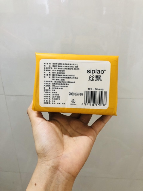 Combo 2 gói giấy ăn siêu dai gấu trúc Sipiao gói 300 tờ