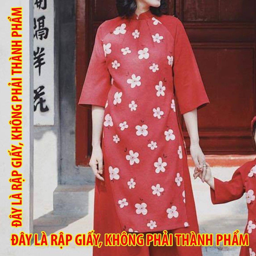 Rập giấy 30070 - Áo dài suông xếp ly cổ - Mom