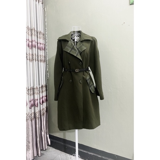 Áo khoác măng tô size/ cỡ to màu xanh rêu đậm