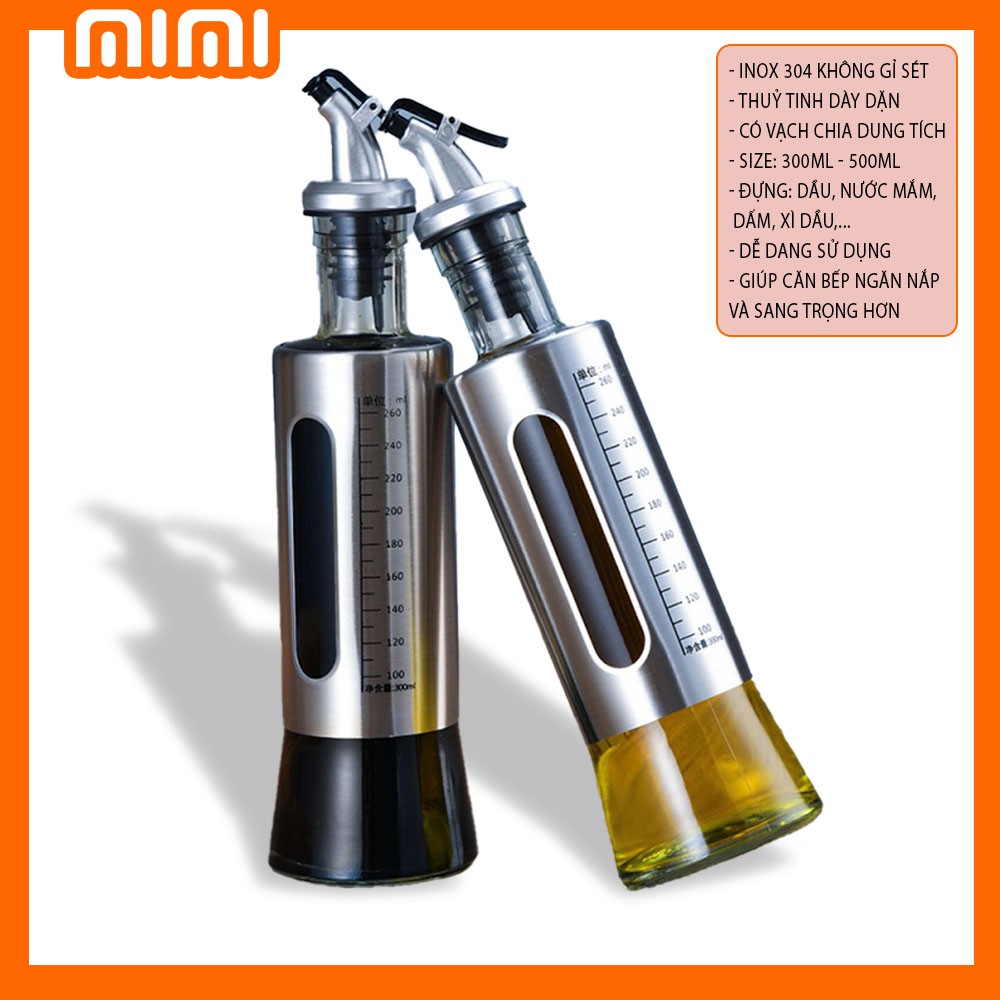 Chai đựng gia vị thủy tinh dáng vuông dung tích 500ML đựng gia vị dầu ăn,nước mắm,mật ong tiện lợi