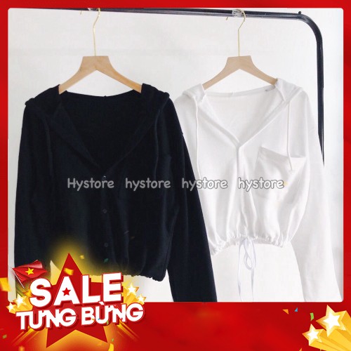 -HÀNG NHẬP KHẨU CROPTOP MŨ DÀI TAY NỈ ( có ảnh thật ) có dây rút eo A08 Liên hệ mua hàng 084.209.1989