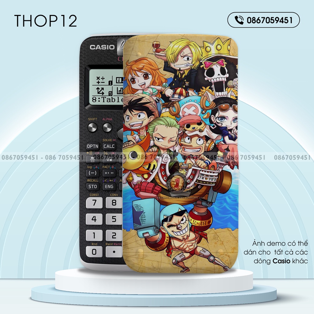 Skin dán máy tính CASIO In Hình One PieceBộ 3 (Casio 570 / Casio 570-2nd/ Casio 580 /Vinacal..) thopb3