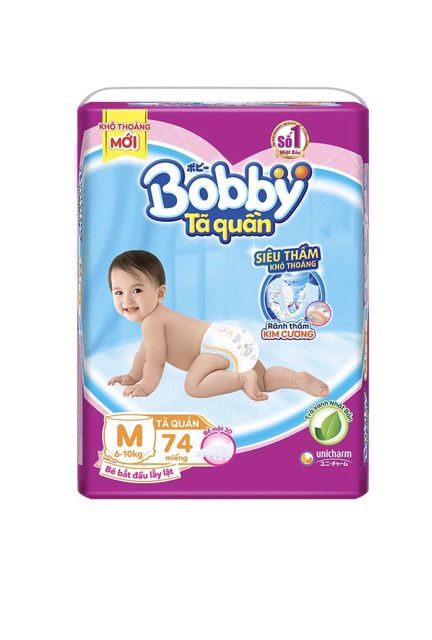 Tã quần Bobby Jumbo M76, L68, XL62, XXL56 mới