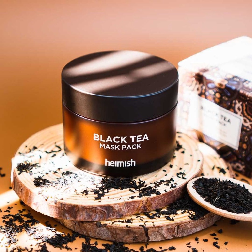 Mặt nạ rửa trà đen lên men dưỡng ẩm sâu, thư giãn, làm dịu da Heimish Black Tea Mask Pack 110ml