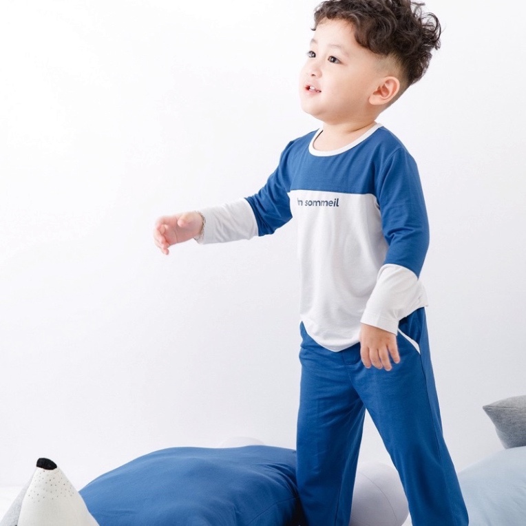 [Nous Kids] Bộ quần áo Nous dài tay bé trai Nu doux mỏng