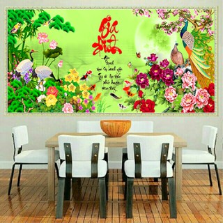 Tranh đính đá gia đình 110*50 tranh đính đá lv448