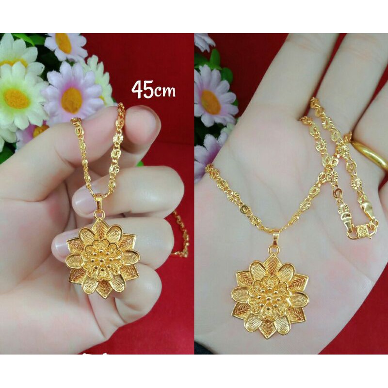 Dây Chuyền Mạ Vàng 18k Mặt Hoa Hồng