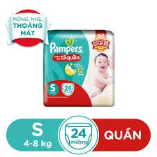 Tã Quần Pampers Baby-Dry bịch nhỏ đủ size S24/M22/L20/XL18