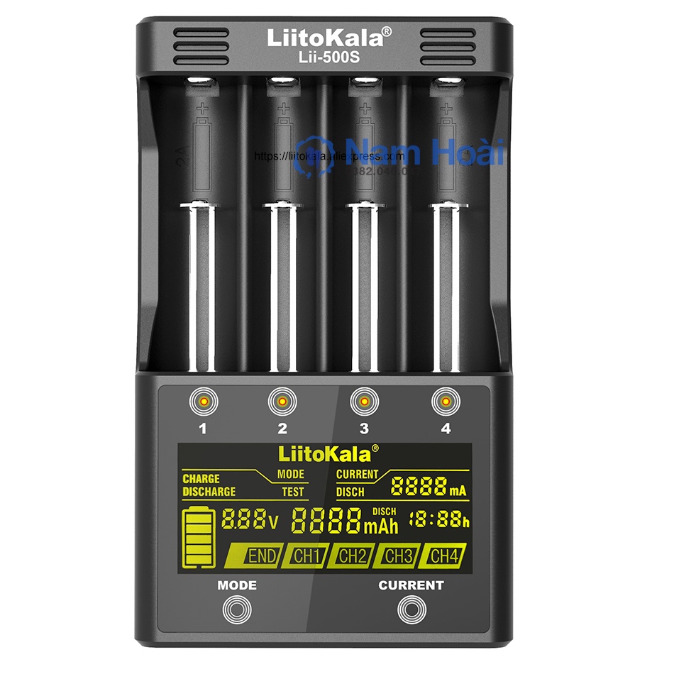 Bộ Sạc Pin Chính Hãng Liitokala Lii-500S Test Dung Lượng, Nội Trở (Kèm Nguồn Chính Hãng)