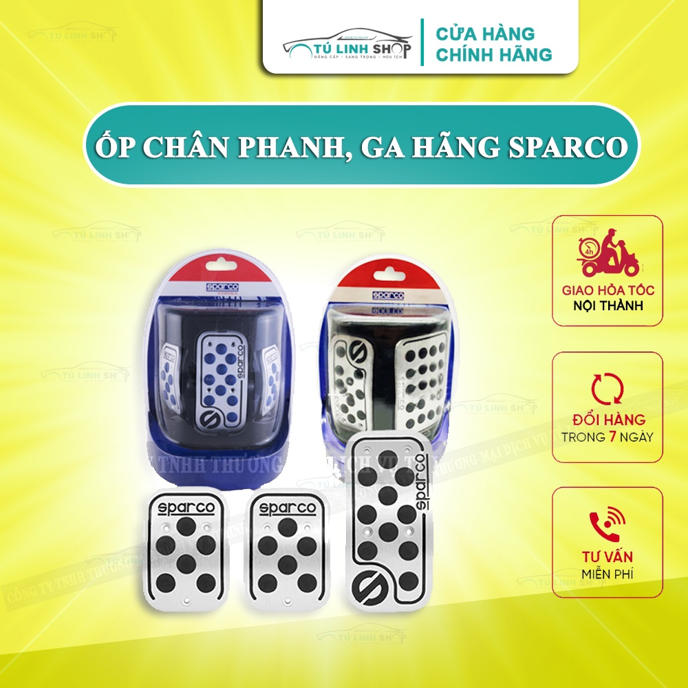 Bộ bàn đạp ô tô chính hãng Sparco bằng nhôm tráng bạc