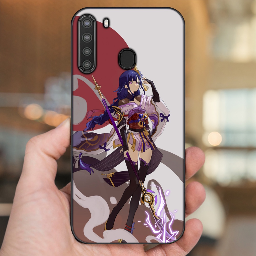 Ốp lưng Samsung A21 viền đen in hình Raiden Shogun Genshin Impact