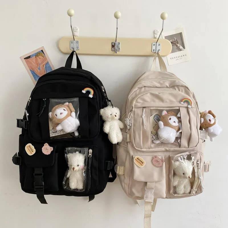 Balo Nữ Đi Học Ulzzang Thời Trang Giá Rẻ, Chống Thấm Nước Màu Pastel Xinh Xắn