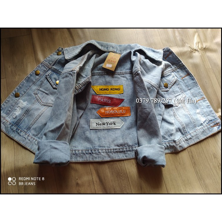 Aó khoác jean nữ cao cấp thời trang và chấm nắng form 58Kg Hongkong BB36