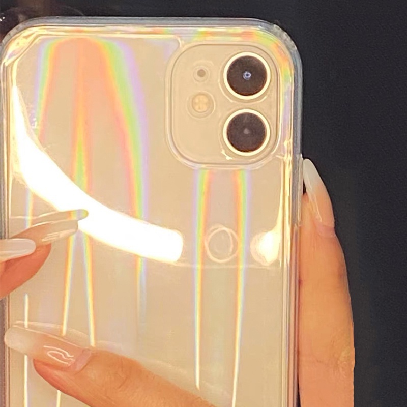 Ốp Điện Thoại for Iphone 14 Pro Max Màu Hologram Trong Suốt Trong Suốt Màu Gradient Độc Đáo Cho for Iphone 12 11 Pro Max 13 Pro MAX X Xr Xs Max 7 + 8 Plus Se 2020 12 13 mini