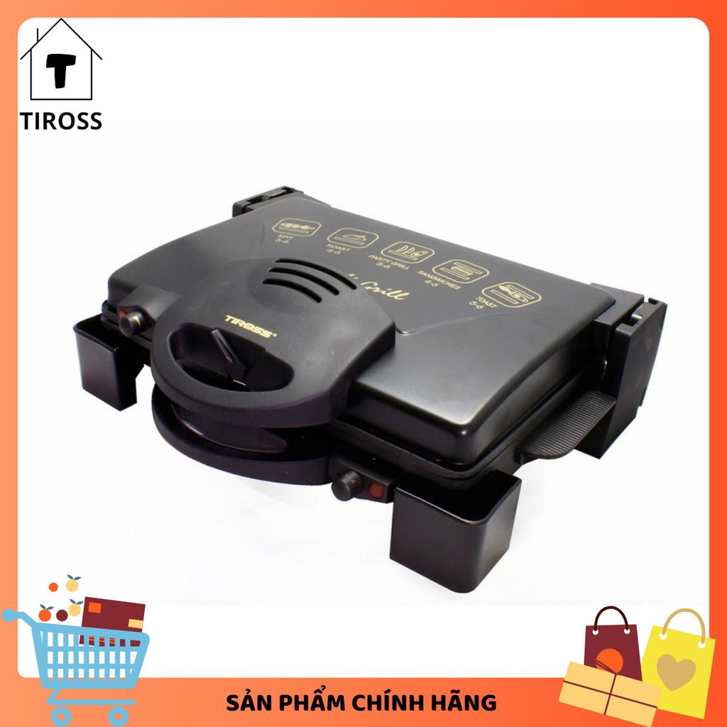 Kẹp nướng điện đa năng Tiross TS965.Chính hãng.BH 12 tháng