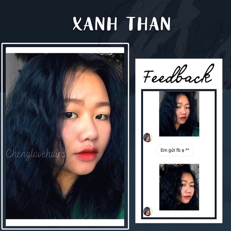 (KHÔNG TẨY) THUỐC NHUỘM TÓC XANH THAN - XANH DƯƠNG ĐEN | BigBuy360 - bigbuy360.vn