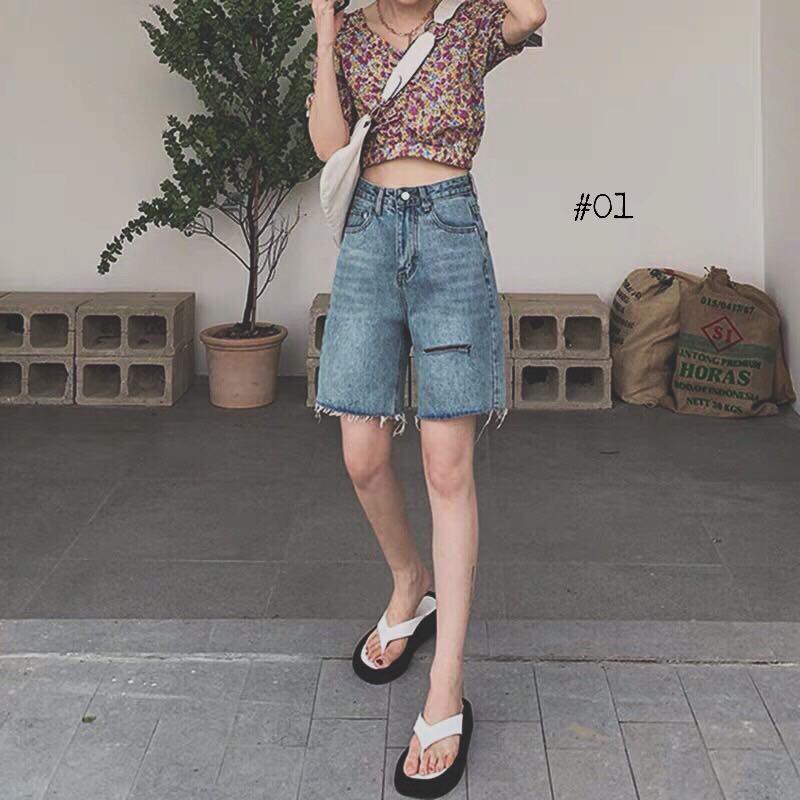 [ ĐẸP HƠN NGƯỜI YÊU CŨ!!! ] Quần shorts jean nữ lưng cao Ulzzang