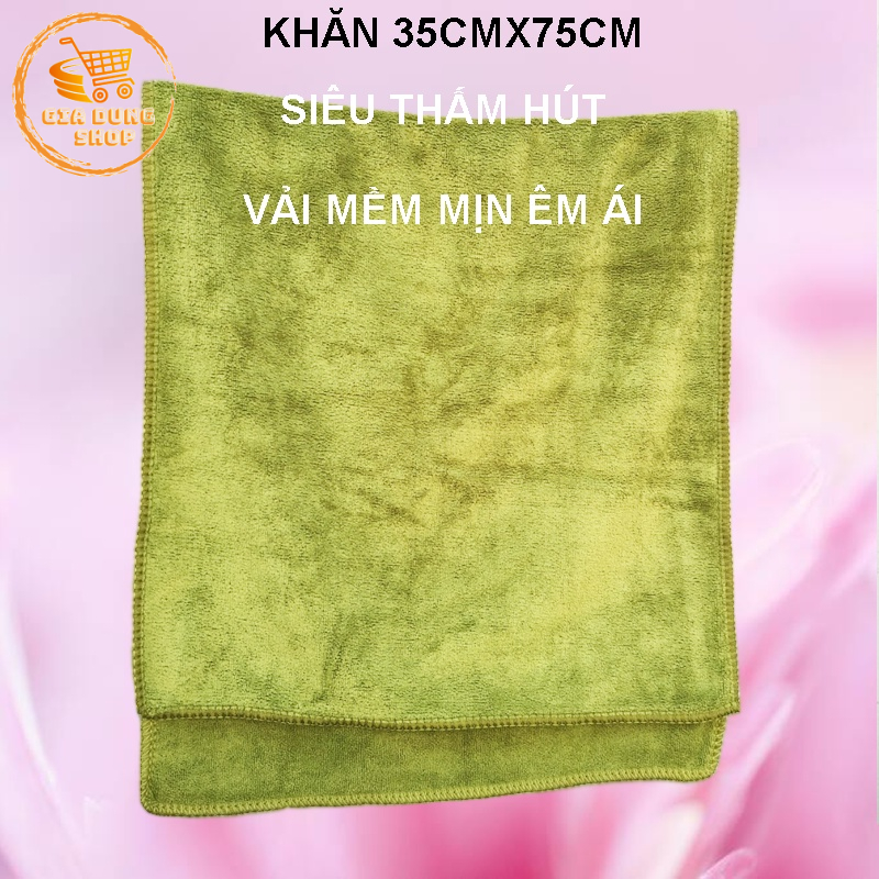 Khăn Gội Đầu, Khăn Lông Khổ 35x75CM Siêu Mềm Mịn Siêu Thấm Hút Nước