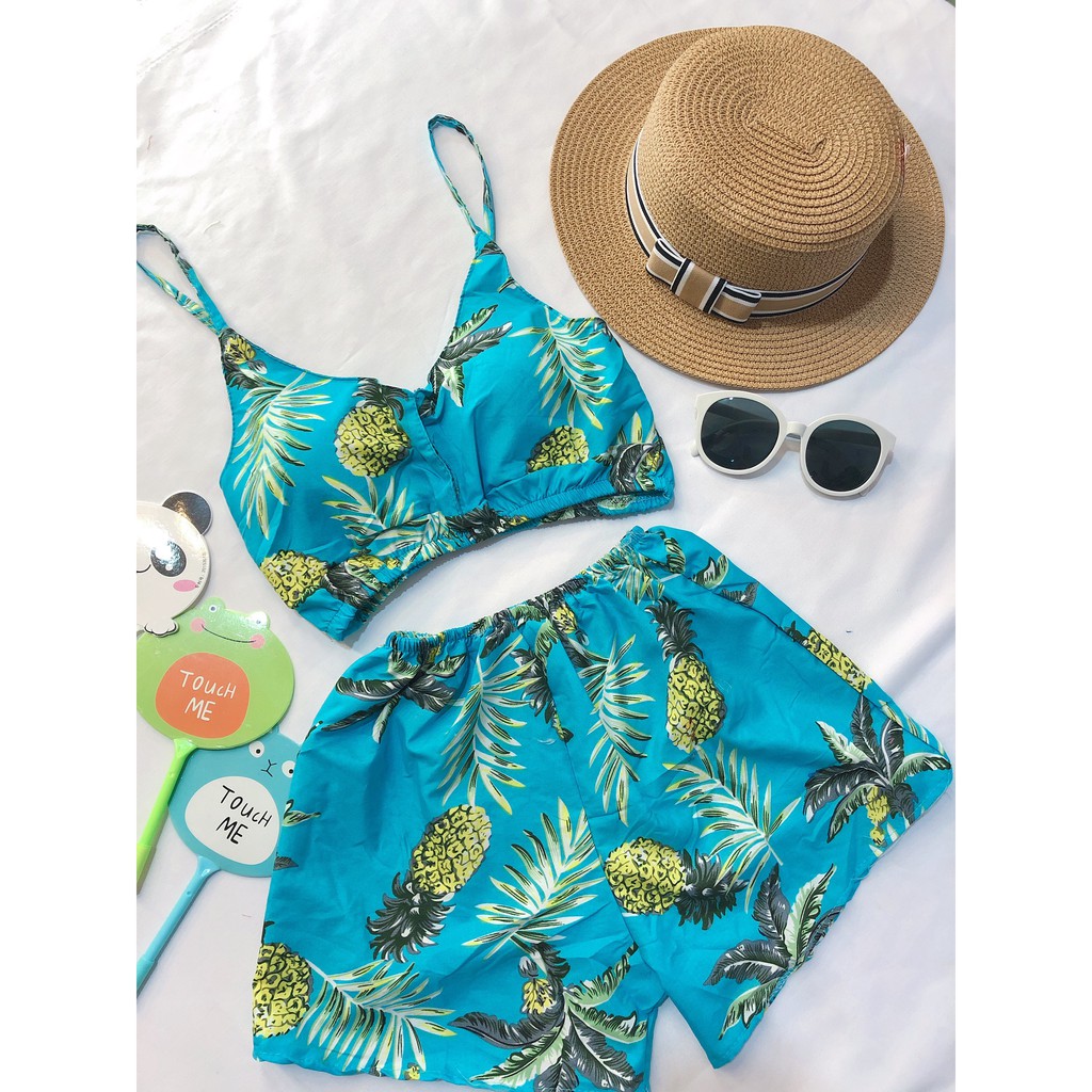 Set bikini đi biển mẫu trái dứa | BigBuy360 - bigbuy360.vn