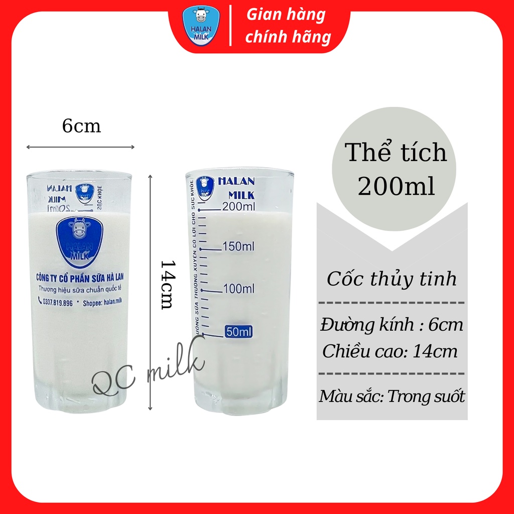 Cốc pha sữa thuỷ tinh chia vạch 200ml