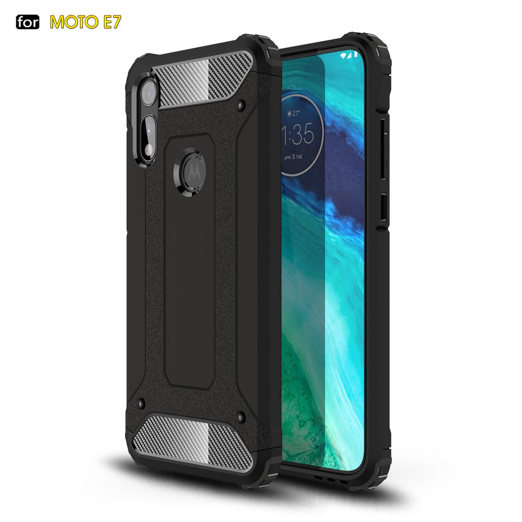 Ốp Điện Thoại Tpu + Pc Cứng Kiểu Áo Giáp Bảo Vệ Toàn Diện Cho Motorola Moto E 2020