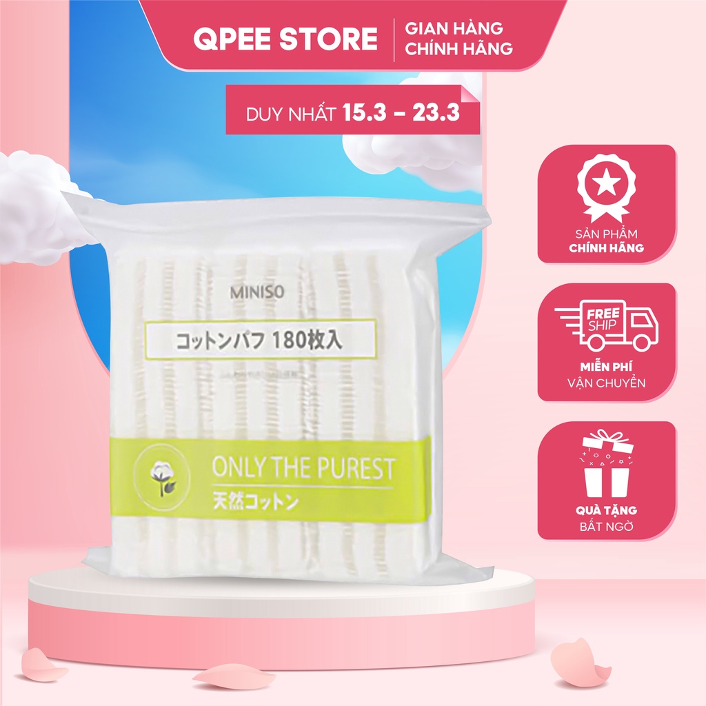 ✅[CHÍNH HÃNG] Bông Tẩy Trang Miniso 180 miếng - QPEE STORE