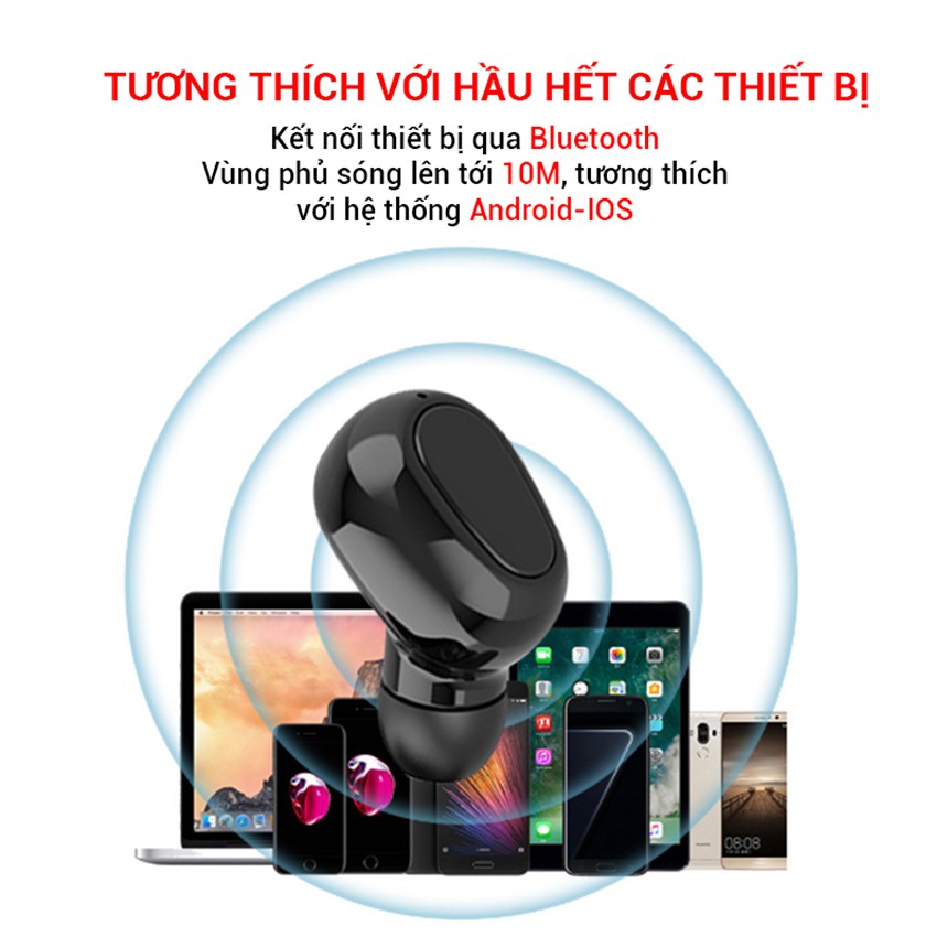 Tai nghe bluetooth 5.0 nhét tai không dây mini gaming pin trâu - đèn LED hiển thị dung lượng pin KMT Store P21