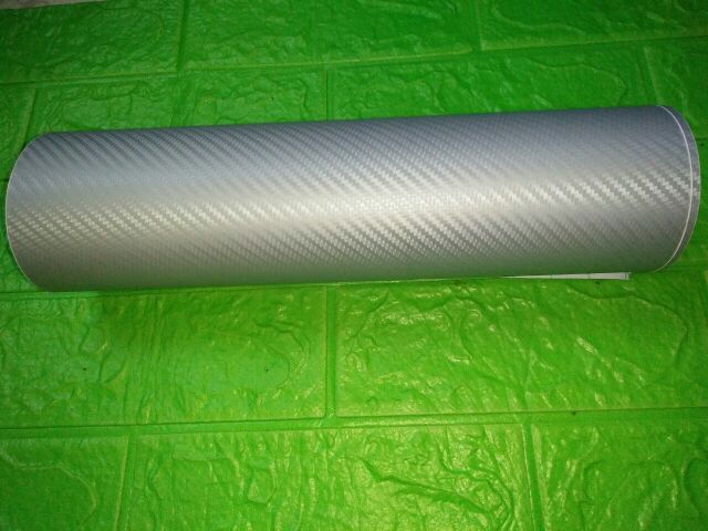 Bộ tem dán xe Carbon bạc nhám ngang 30 dài 1 mét