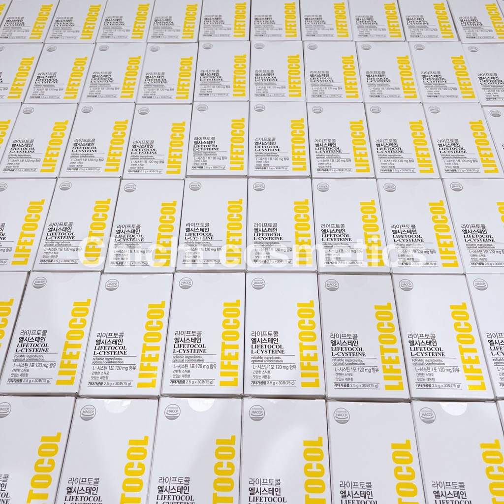 Bột uống huỷ nám, trắng da Lifetocol lcystine 120mg hộp 30 gói