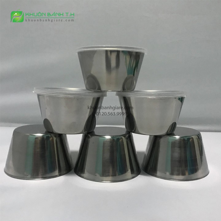 20 khuôn bánh flan inox 304- có nắp đậy